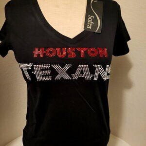 Women Houston Texans Football Rhinestone Game Shirt short sleeve